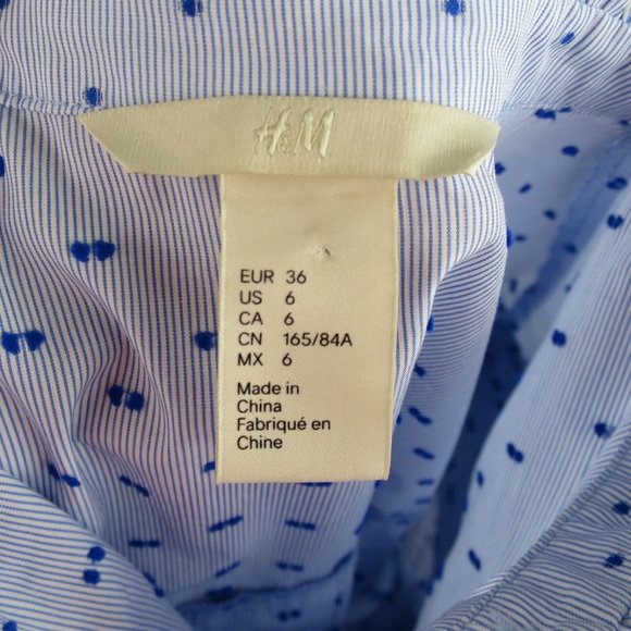 H&M Ruffled Prairie Swiss Dot Blouse Size 6 - Picture 9 of 10